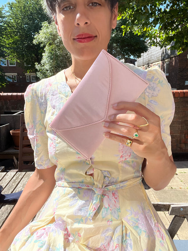 Pink Satin Ella Clutch