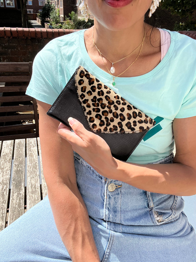 Leopard & Gingham beautiful Ella clutch