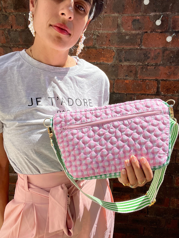 Quilted Green & Pink Gingham BySoBumBag