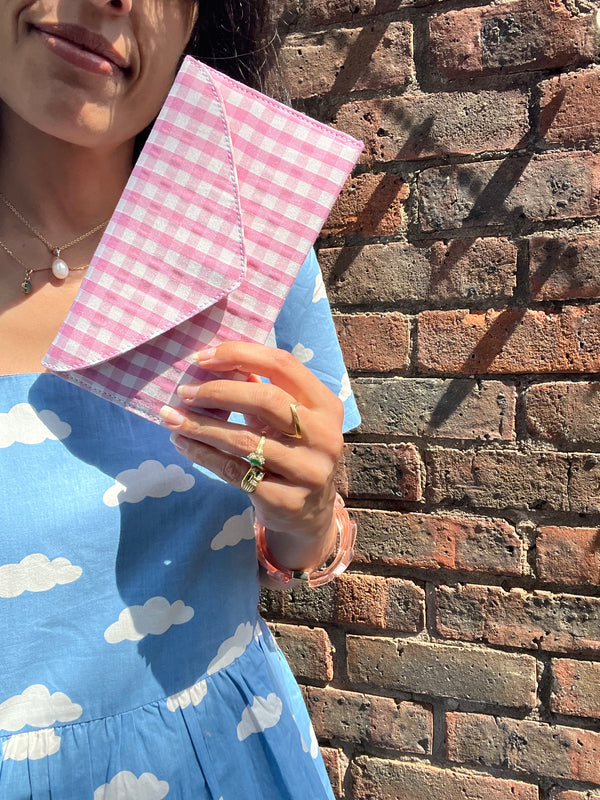 Pink Gingham (again!) Ella clutch