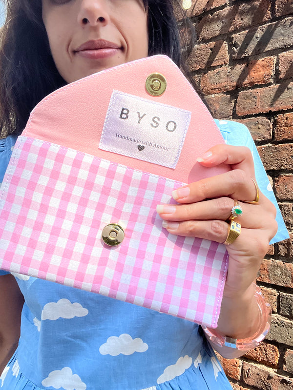 Pink Gingham (again!) Ella clutch