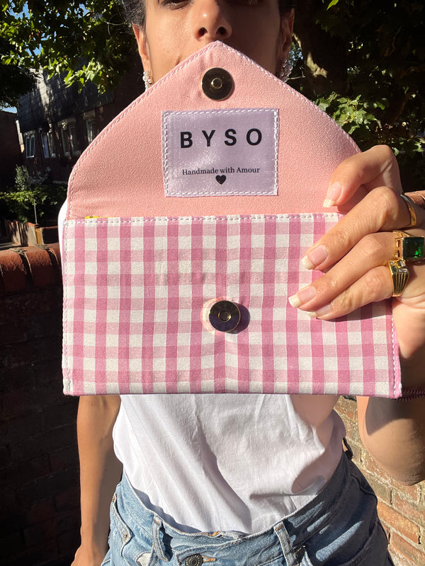 Pink Gingham Ella Clutch