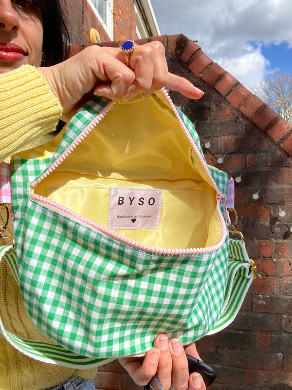 Grass Green, Yellow & Pink Gingham BySoBumBag